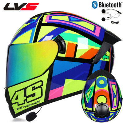 DOT Bluetooth Motorcycle Helmet Double Shield Motorcycle Crash