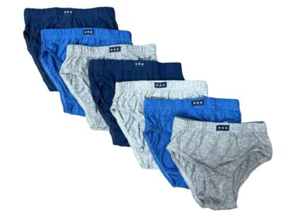 Kinder Jungen Uni Weiche Baumwolle Slip Trunks Hosen 7er Pack Unterwäsche