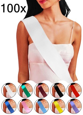 100x SATIN SCHÄRPE FÜR GEBURTSTAGE, HOCHZEITEN, BACHELORETTE, JUBILÄUME, HOSTESS