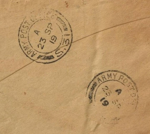 Cubierta Malta 1919 OHMS con AUTORIZACIÓN REFRENDADA MUY RARA parte inferior izquierda delantera Foto 4 de 4