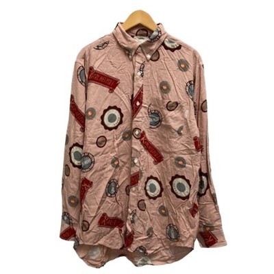 Karl Helmut shirt crew neck print long sleeve peach pink 