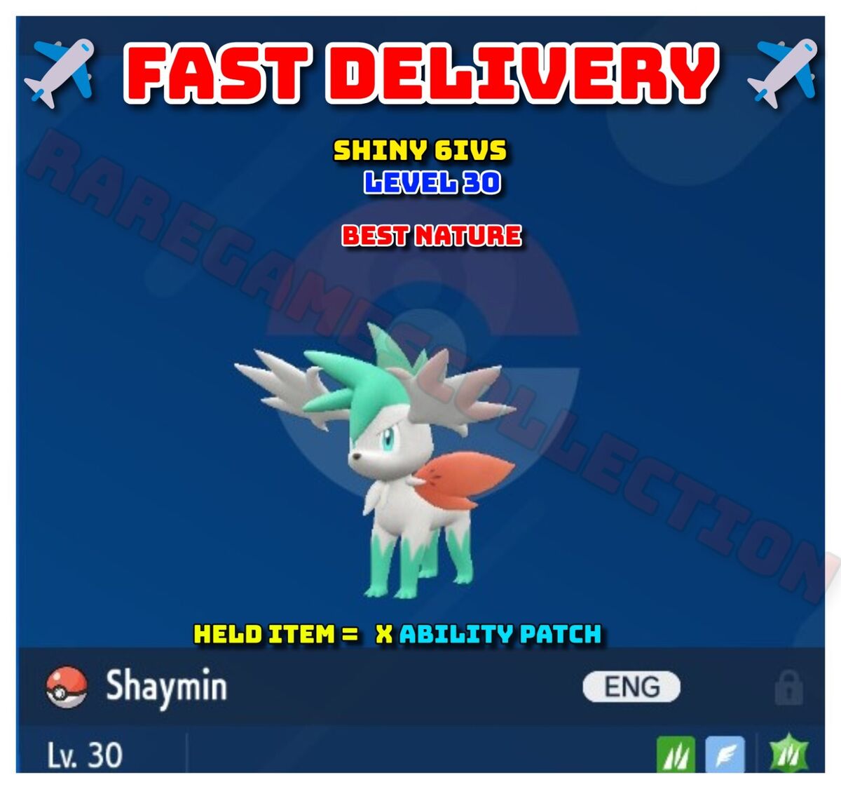 SHAYMIN SKY, 6IV TIMID, BATTLE-READY MYTHICAL, Pokemon Scarlet and  Violet