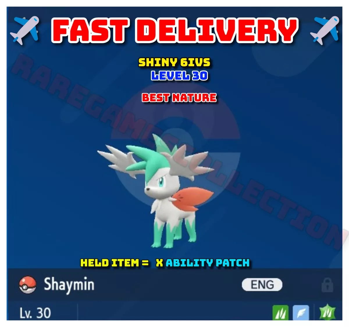 ✨ SHINY ✨ SKY SHAYMIN 6IV MAX EVS✨ Pokemon Scarlet & Violet ✨ FAST DELIVERY