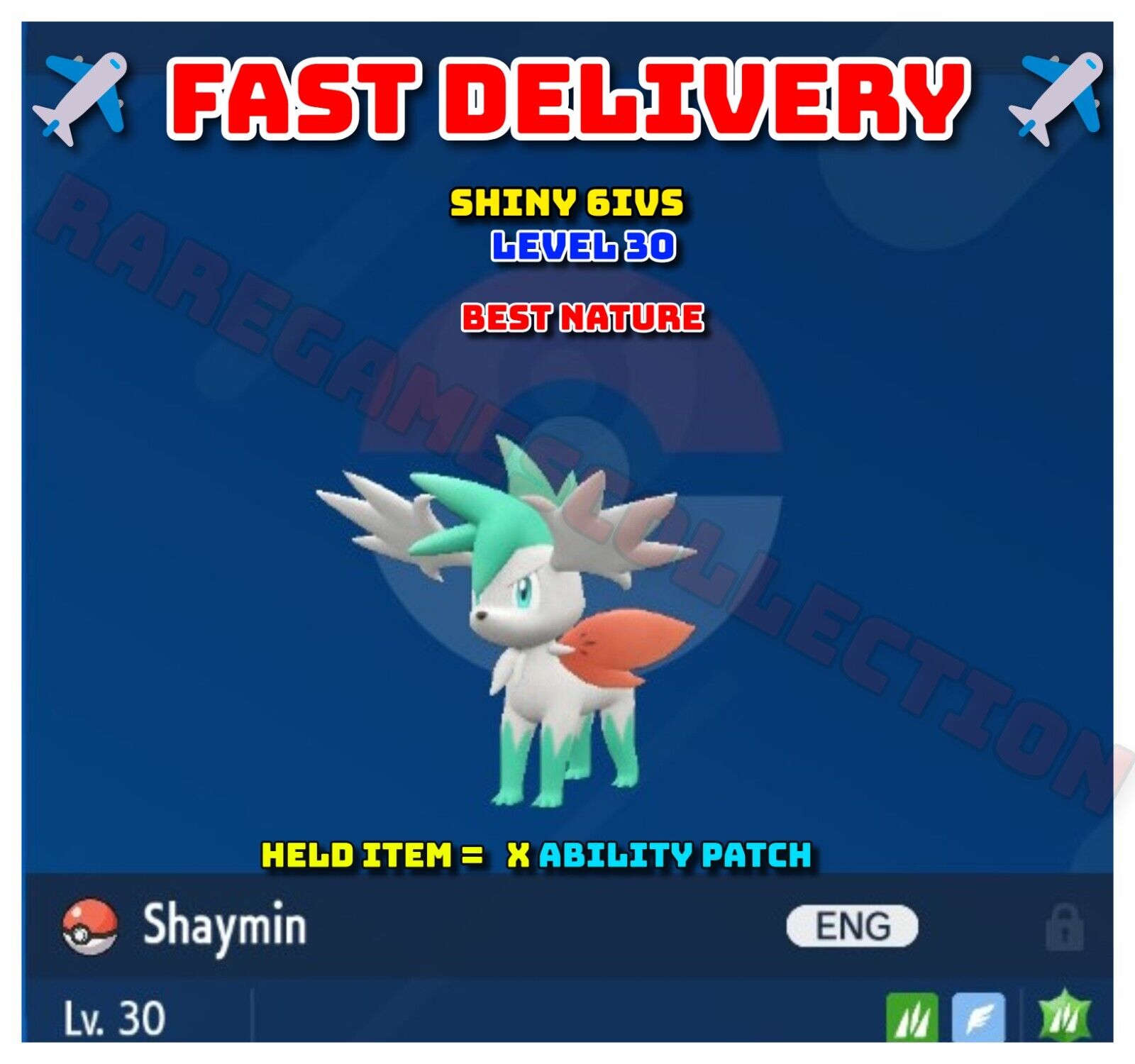 Shaymin (Land Forme) • Competitive • 6IVs • Level 100 • Online Battle