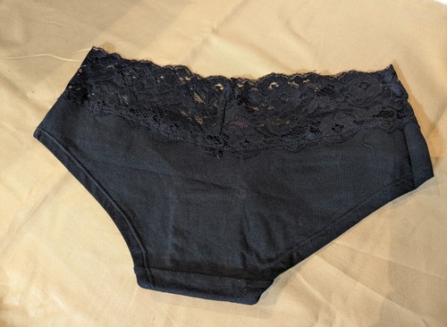 FREDERICK'S OF HOLLYWOOD STRETCH COTTON & LACE HIPSTER PANTY SIZE XL / BLACK - Picture 4 of 5