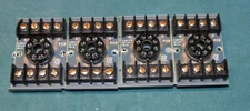 Group Of 4 Curtis RS8 8 Pin Octal Relay Sockets With Terminal Blocks