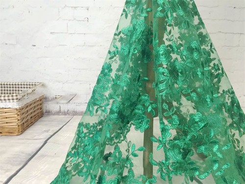 Floral Dress Costume Tulle Embroidery Bridesmaid Wedding Gown DIY Lace Fabric - Picture 36 of 39