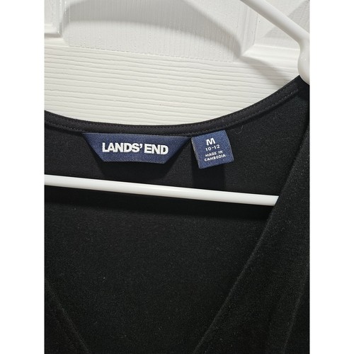 Lands' End Faux Wrap Black Maxi Dress Size M - Picture 2 of 8