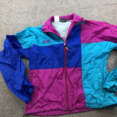 Vintage Hind Jacket Womens Large Purple Teal Colorblock Zip