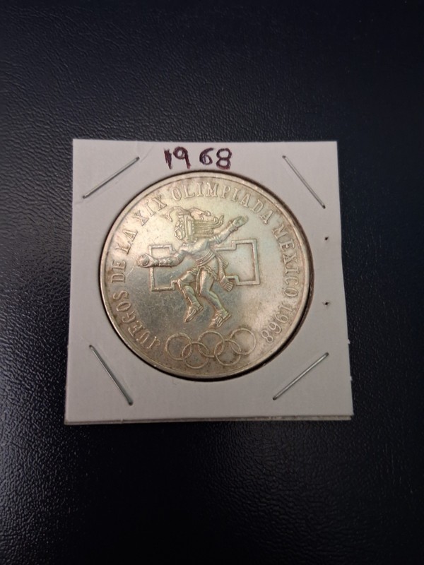 1968 Mexican 25 Pesos Silver Olympic Coin  72% silver 22 grams 