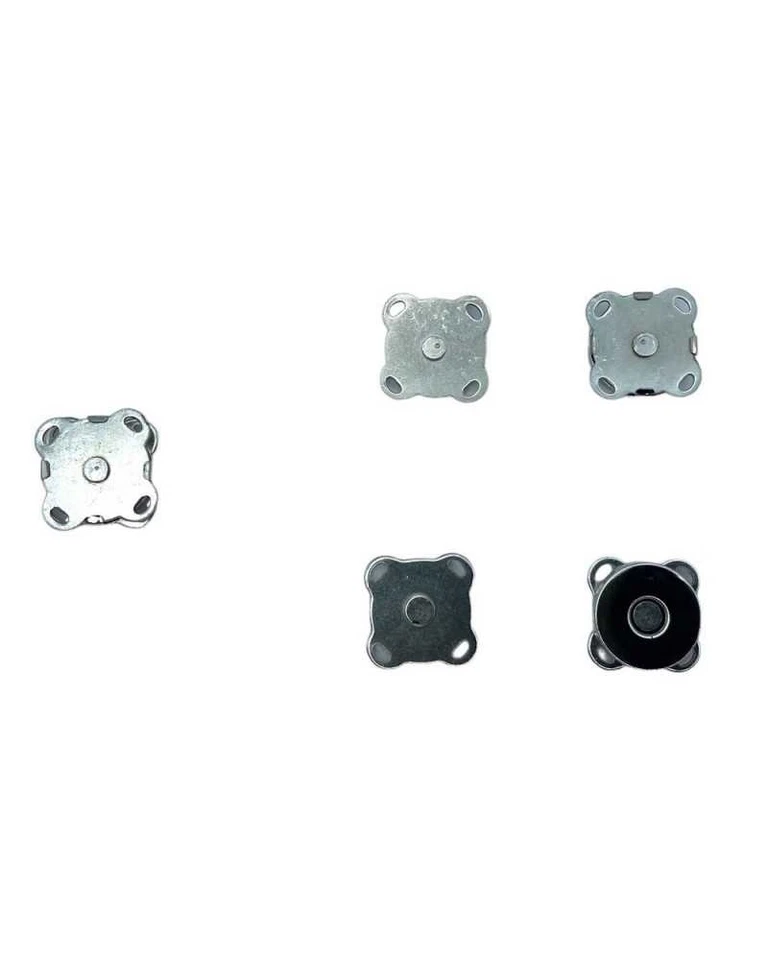 Bottone Chiusura Magnetica Argento Calamita Ottone 18x18 Mm – Ideale per Borse e - Immagine 3 di 3