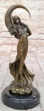 Handcrafted Art Deco Venus on The Moon Hot Cast Museum Quality Artwork Decor Art