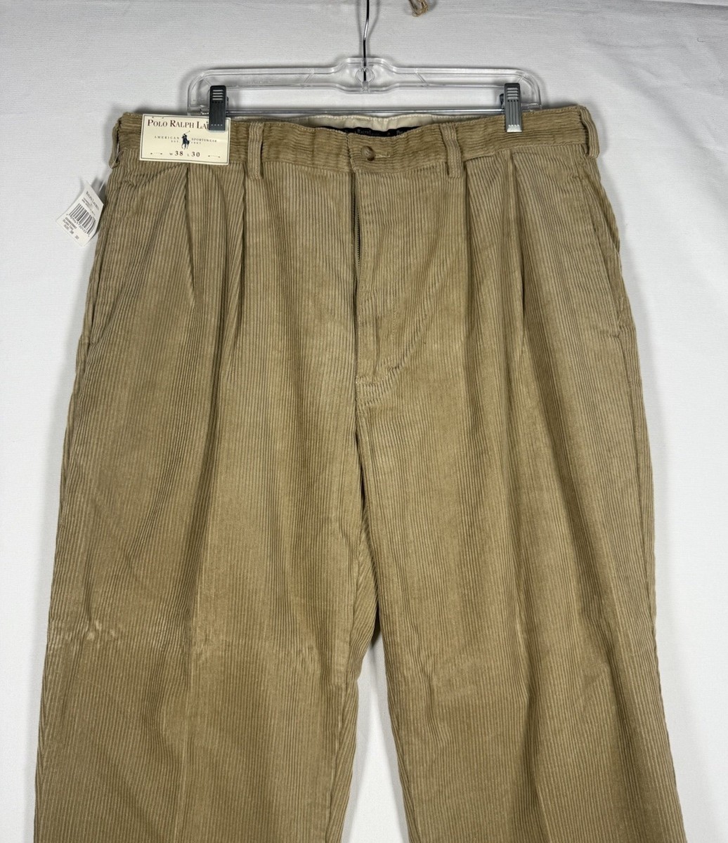 NWT Polo Ralph Lauren Andrew Pants Men's 38x30 Tan Corduroy