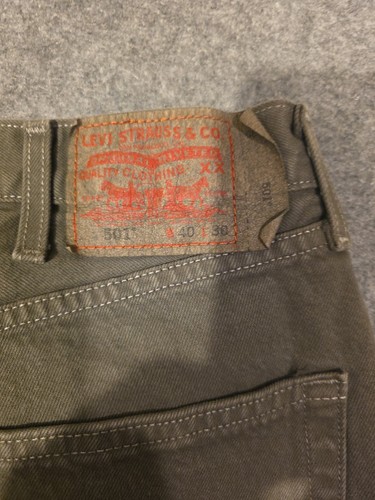 Pantalones de mezclilla ligeros para hombre Levi's 501 verde caqui W 40 L30 ajuste regular muy bonitos - Imagen 8 de 12