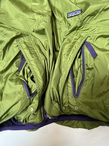 VTG Patagonia Glissade Jacket Synchilla Reversible Full Zip Purple/Green LARGE - Picture 19 of 22