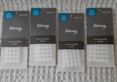 Fabany 3/8 inch ROUND MINI DOT Hook & Loop Fasteners  56 Sets Lot of FOUR = 224