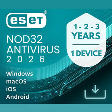 ESET NOD32 Antivirus 2026 – 1, 2, 3 Anni – 1 Dispositivo – Chiave ESD Globale