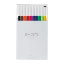 EMOTT Fineliner Assorted Marking Pens Pack of 10 Water Resistant 0.4mm Tip