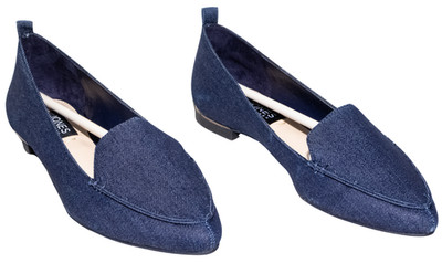Jones New York Sasha Denim Flats 5.5M Indigo Loafer Slip-On Shoes Floor Model