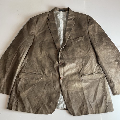 Giacca blazer uomo Lauren Ralph Lauren marrone ecopelle scamosciata 2 bottoni taglia 50L