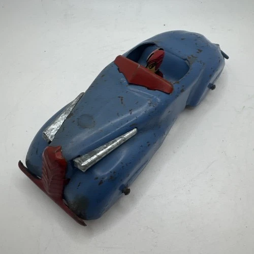 Wyandotte Marx - 1930's Streamline Speedster  Racer  With Driver Blue And Red