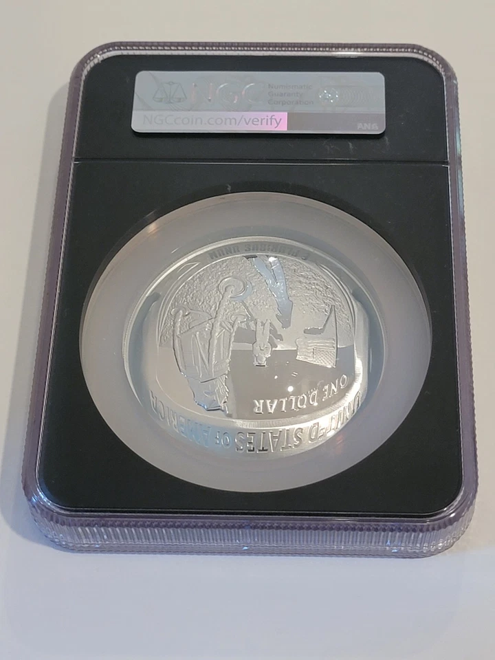 🌟Apollo 11 2019 5 oz. Silver $1 NGC PF70 UCAM FDOI Charlie Duke SIGNED -EAIX - Image 4 of 4