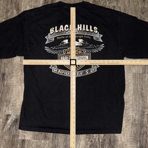 Vintage Harley Davidson Long Sleeve Sturgis Rally Eagle Sleeve Flag USA Made XL - Picture 8 of 9