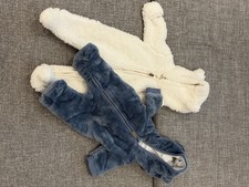 2 Baby Wintersuit White And Blue for Ages 1-2 months. Very Soft, Great Condition