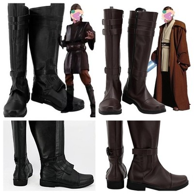 Anakin Skywalker Obi-Wan Kenobi Ben cosplay Halloween men's PU Long Boots