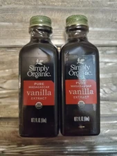 Simply Organic  Organic Vanilla Extract   2 Fl. Oz.  Pack Of 2!  FREE SHIPPING!!