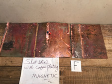 3 Copper Plated Sheet STEEL Coppersmith scrap Natural Patina Colors Verdigris F