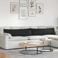Sofa Kissen 2 Pcs Schwarz 145 X 40 Cm Stoff