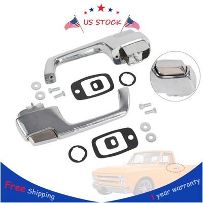 Chrome Pair Outside Door Handles For 1967-1972 Chevy C/K 10 20 30, GMC C/K 15 25