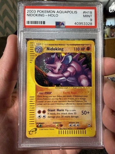 Nidoking - Pokemon Aquapolis #H18 PSA 9 - POP 225