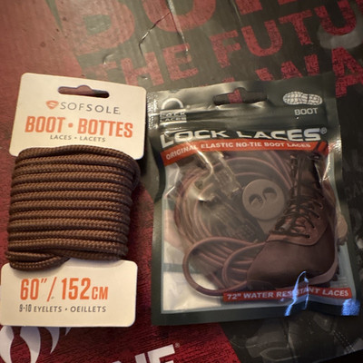 Sof Sole Brown Boot Lock Laces Original Elastic No-Tie Water Resistant