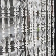 ave split Beaded Curtain Doorways 39"W x 78.7"L (Pack of 1), Clear 