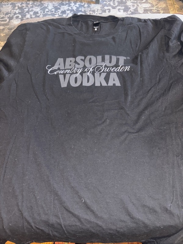Absolut Vodka Country Of Sweden Black T Shirt Size Large 