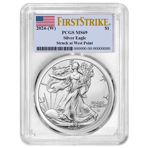 2024 (W) $1 American Silver Eagle PCGS MS69 FS Flag Label
