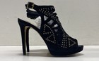 Vince Camuto Black Suede Studded Cage Peep Toe Stiletto Heels Women's Size 9 — photo 3