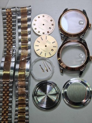 DIY Watch Part Kit for Datejust 8215 40mm Watch Case+Dial+Hands+Steel Strap
