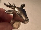 Vintage Brass-Plated Deer/Stag Head Cabinet/Drawer Knobs-Set of7-Rustic Hardware — photo 4