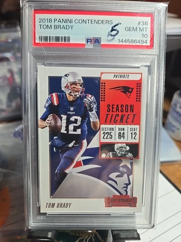 Tom Brady 2018 Panini Contenders  #36 PSA 10  Patriots GOAT 🐐 HOF !!