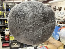 Grau Rund Teppich für Schlafzimmer Flauschig Kreis Vorleger für Kinderzimmer 3x3 Fuß Weich