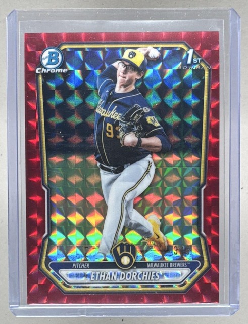 Ethan Dorchies 2026 Bowman Chrome #BCP-52 Red Geometric Refractor 1st RC /5