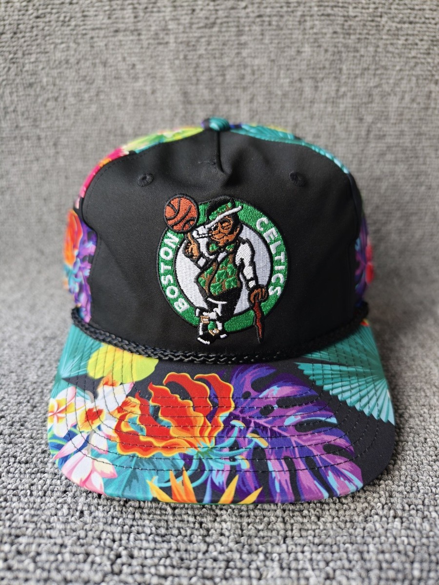 Mitchell & Ness Boston Celtics Tropical Floral Rope Snapback Hat Black NBA Cap