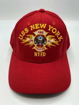 The Corps USS New York LPD 21 Flying Squad Logo Red Baseball Cap Hat One Size