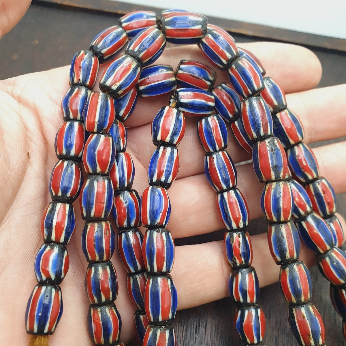 6 Grandes Perles Chevron amulettes - Art africain • EUR 22,00