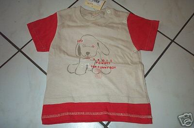 3 fries beige t shirt dog size 3 y new
