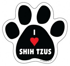 I Heart Shih Tzus Shih Tzu CUTE DOG PAW PRINT Fridge Car Magnet 5"x5" FREE SHIP