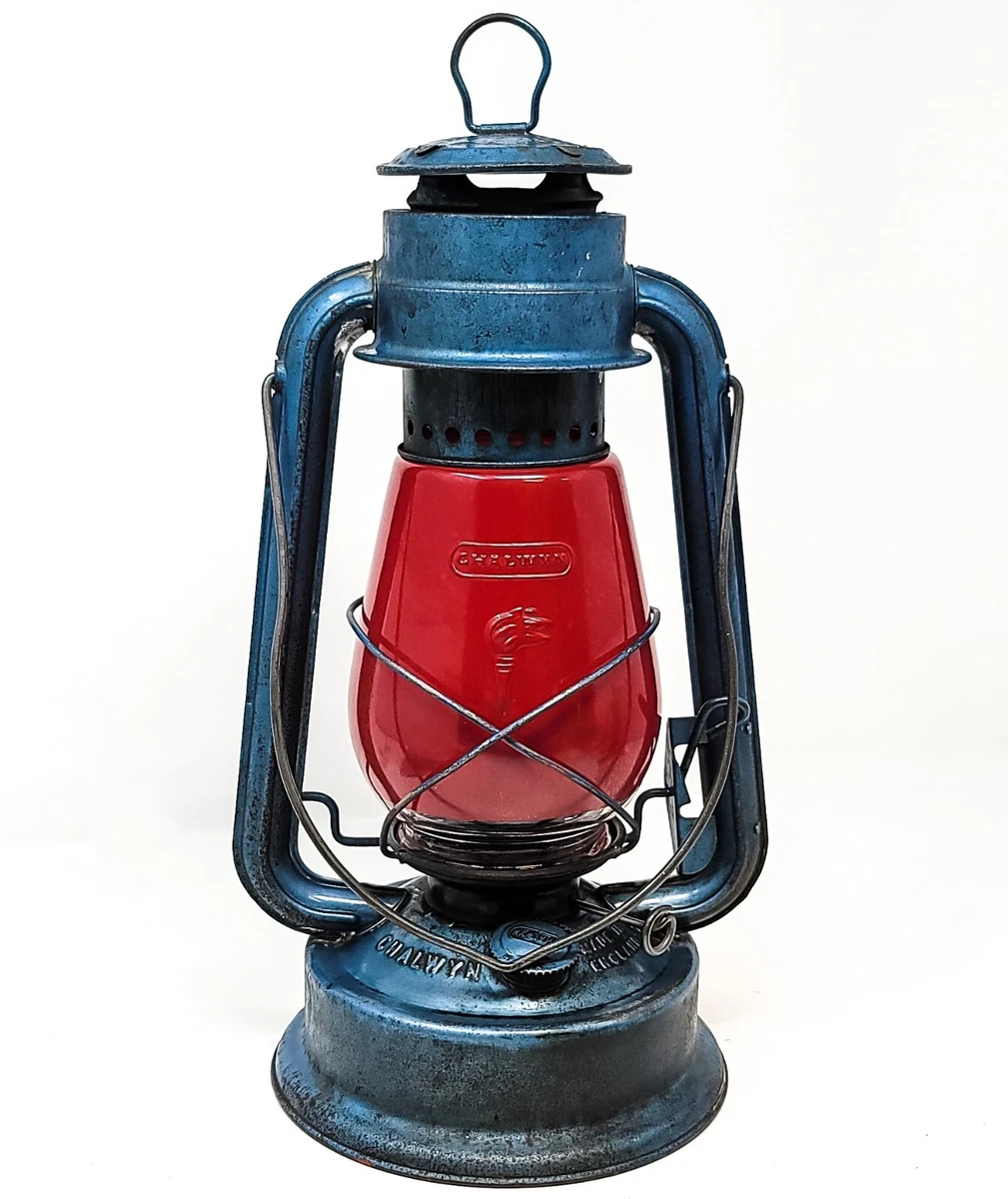 Vintage FAR EAST MKII Chalwyn England Blue Kerosene Lantern
